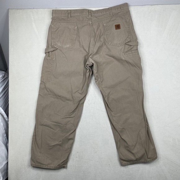 Carhartt Men's Loose Original Fit Canvas Carpenter Tan Khaki Pants Size 42x30 - Picture 4 of 4